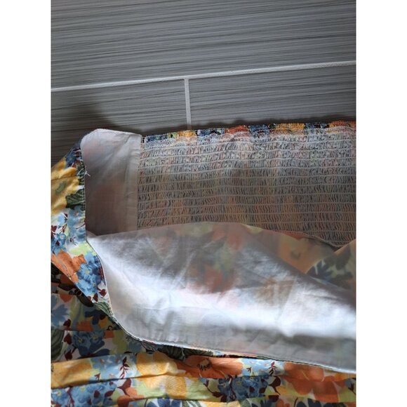 Abercrombie & Fitch Women's XL Square Neck Floral Ruched Puff Sleeve Crop Top NE - Picture 8 of 12